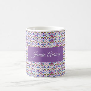 Moderne Pastell-Ethno-Geometrie-Diamantmuster Kaffeetasse