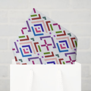 Moderne Pastell-Ethno-Geometrie-Diamantmuster Seidenpapier