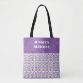 Moderne Pastell-Ethno-Geometrie-Diamantmuster Tasche (Vorderseite)