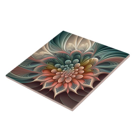 Moderne Pastell Fantasy Floral Fliese (Seite)