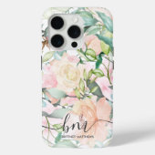 Moderne Pastell Floral Monogramm Case-Mate iPhone Hülle (Rückseite)