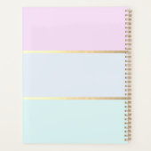 Moderne Pastell-Gestreift,Rosa Flamingos Planer (Rückseite)