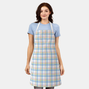 Moderne Pastell-Gingham-Weihnachten Schürze