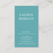 Moderne Pastell Green Monogram Business Card Visitenkarte (Rückseite)
