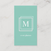 Moderne Pastell Green Monogram Business Card Visitenkarte (Vorderseite)