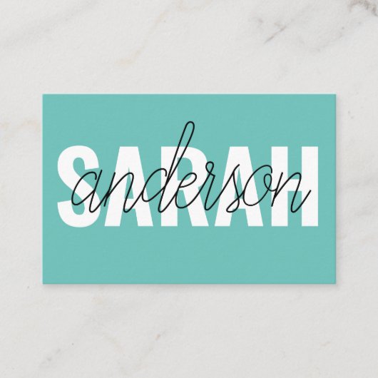 Moderne Pastell Grüne Schönheit Personalisiert Visitenkarte (Vorderseite)