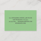 Moderne Pastell Grüne Schönheit Personalisiert Visitenkarte (Rückseite)