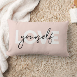 Moderne Pastell-Liebe Dich Selbst Motivationszitat Lendenkissen