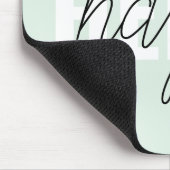 Moderne Pastell-Mintgrün Hallo Und Dein Name Mousepad (Ecke)