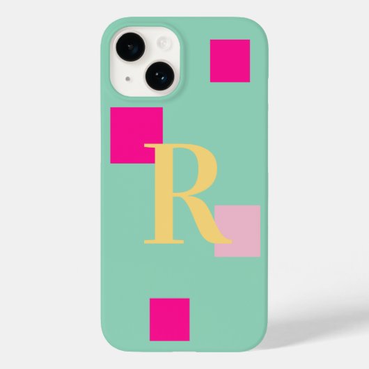 Moderne Pastell Monogram Case-Mate iPhone Hülle (Rückseite)