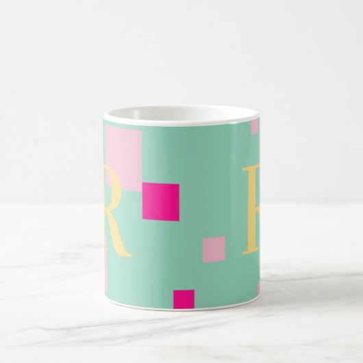 Moderne Pastell Monogram Kaffeetasse (Mittel)