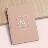 Moderne Pastell Monogram Peach Personalisiert Plan Planer