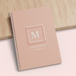 Moderne Pastell Monogram Peach Personalisiert Plan Planer