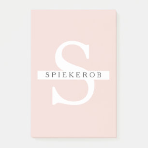 Moderne Pastell Pink Beauty Personalisiert Name Post-it Klebezettel
