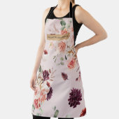 Moderne Pastell Pink Blume & Kraft Personalisiert Schürze (InSitu)