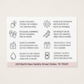 Moderne Pastell Pink Eyebrow Tint Aftercare Card (Rückseite)