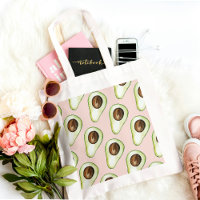 Moderne Pastell-Pink- und Grün-Avocado-Muster