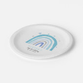 Moderne Pastell Rainbow Boys Geburtstagsparty Pappteller (Schrägansicht)