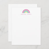 Moderne Pastell Rainbow Personalisiert Kids Mitteilungskarte (Vorne/Hinten)