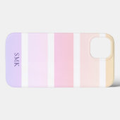 Moderne Pastell-Regenbogenstreifen Monogramm Case-Mate iPhone Hülle (Rückseite (Horizontal))