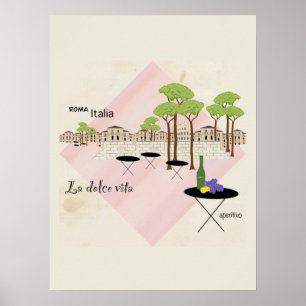 Moderne Pastell-Romanischer Urlaub Poster