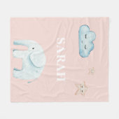 Moderne Pastell Rosa & Blau Kindername Fleecedecke (Vorderseite (Horizontal))