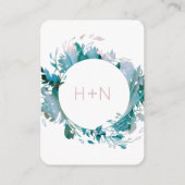 Moderne Pastell-Rose für Monogramm mit QR-Code Begleitkarte (Rückseite)