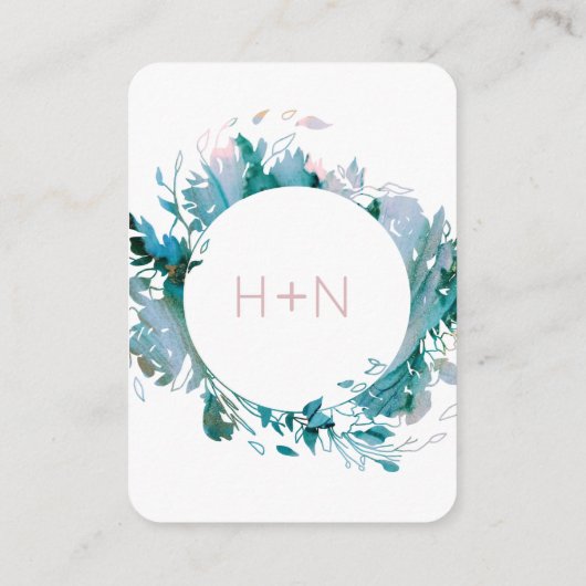 Moderne Pastell-Rose für Monogramm mit QR-Code Begleitkarte (Rückseite)