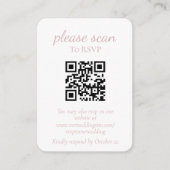 Moderne Pastell-Rose für Monogramm mit QR-Code Begleitkarte (Vorderseite)