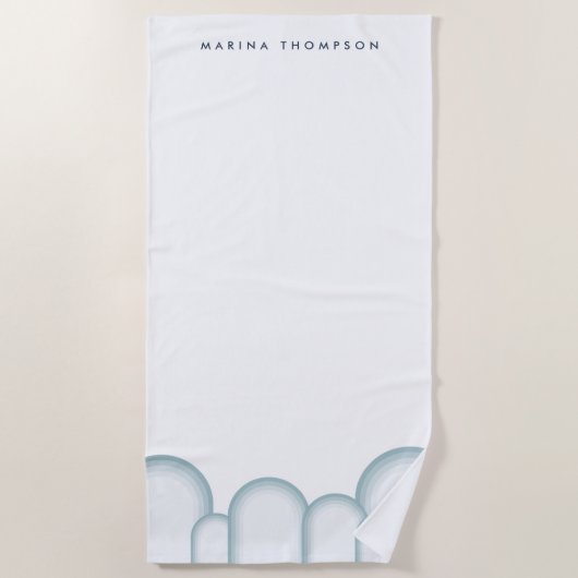 Moderne Pastell Sage Green Retro Vintag Strandtuch (Vorderseite)