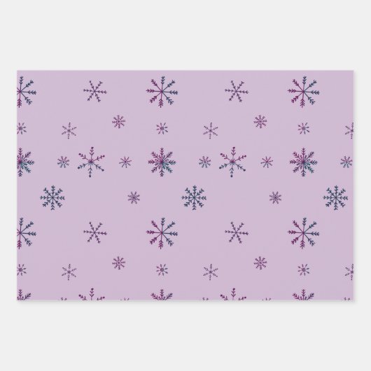 Moderne Pastell Snowflakes Geschenkpapier Set (Vorderseite 3)