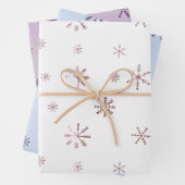 Moderne Pastell Snowflakes Geschenkpapier Set (Beispiel)