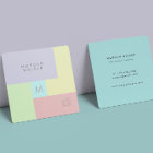 Moderne Pastell Square Business Card