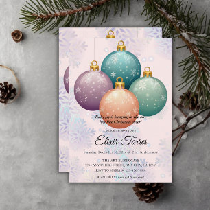Moderne Pastell-Weihnachtsbaum-Verzierung Baby-Par Einladung