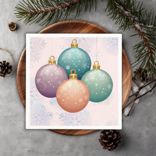 Moderne Pastell-Weihnachtsbaum-Verzierung Baby-Par Serviette