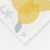 Moderne Pastell Zitrus Lemons Muster Fleecedecke (Ecke)