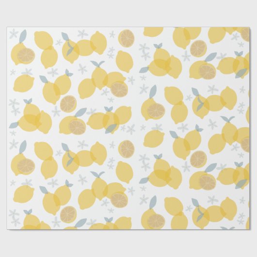 Moderne Pastell Zitrus Lemons Muster Geschenkpapier (Flach)