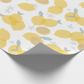 Moderne Pastell Zitrus Lemons Muster Geschenkpapier (Ecke)
