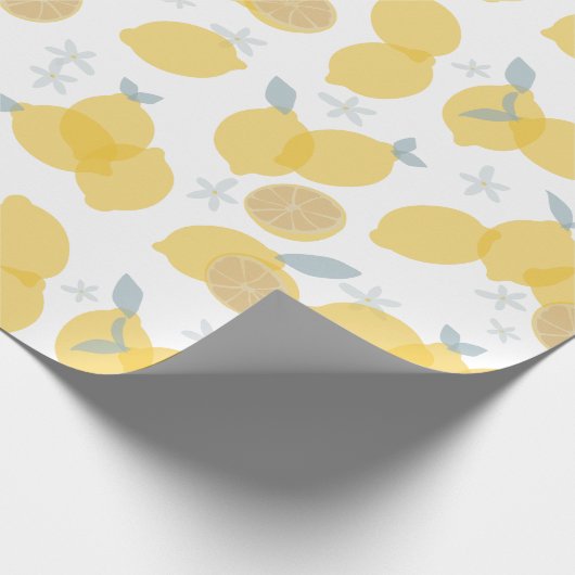 Moderne Pastell Zitrus Lemons Muster Geschenkpapier (Ecke)
