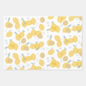 Moderne Pastell Zitrus Lemons Muster Geschenkpapier Set (Vorderseite)