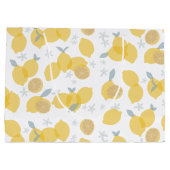 Moderne Pastell Zitrus Lemons Muster Große Geschenktüte (Rückseite)