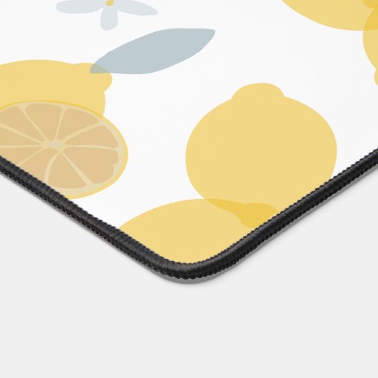 Moderne Pastell Zitrus Lemons Muster Schreibtischunterlage (Ecke)