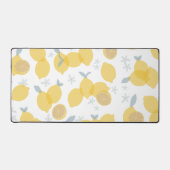 Moderne Pastell Zitrus Lemons Muster Schreibtischunterlage (Vorderseite)