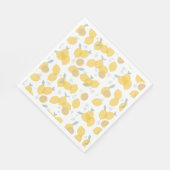 Moderne Pastell Zitrus Lemons Muster Serviette (Ecke)