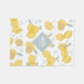 Moderne Pastell Zitrus Zitronenklammern Muster Mon Fleecedecke (Vorderseite (Horizontal))