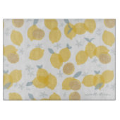 Moderne Pastell Zitrus Zitronenklammern Muster Mon Schneidebrett (Vorderseite)