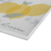 Moderne Pastell Zitrus Zitronenklammern Muster Mon Schneidebrett (Ecke)