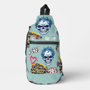 Moderne pastellblaue, moderne Goth Street Crossbody Bag