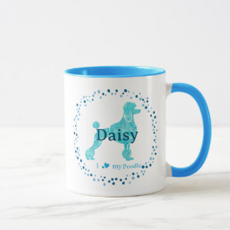 Moderne Pastellblaue Pudel | Benutzerdefinierter N Tasse