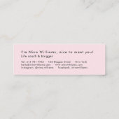 Moderne pastellblaue rosa Trendfarben Hello Typogr Mini Visitenkarte (Rückseite)